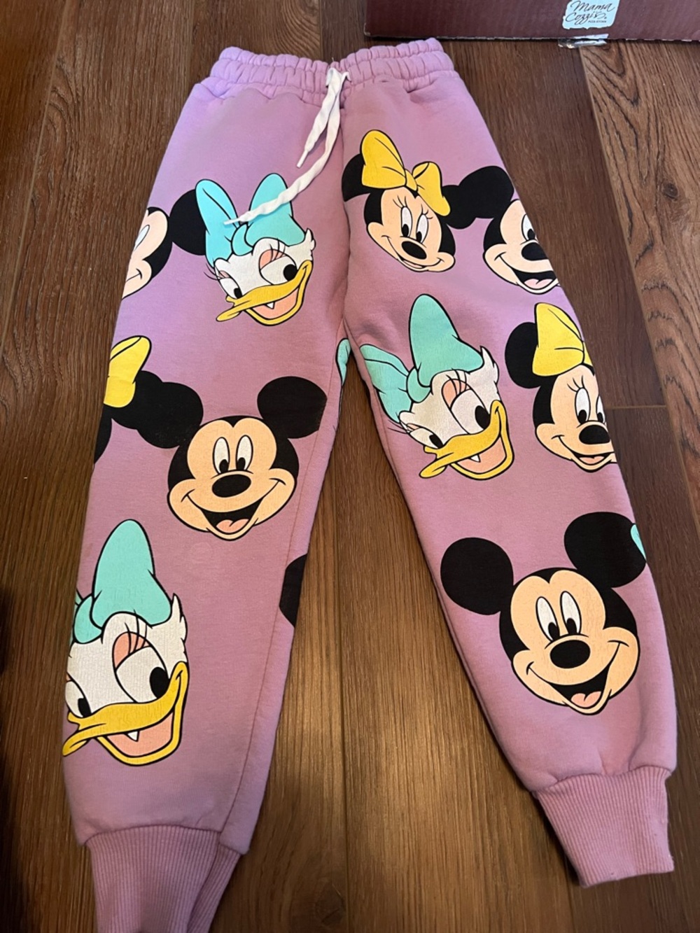 Zara Mauve Sweatpants with Mickey, Minnie & Daisy Faces